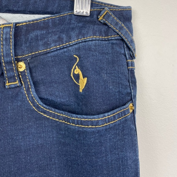 Baby Phat Jeans Dark Wash Low Rise Cat Logo Embroidery Skinny Y2K - Picture 3 of 15